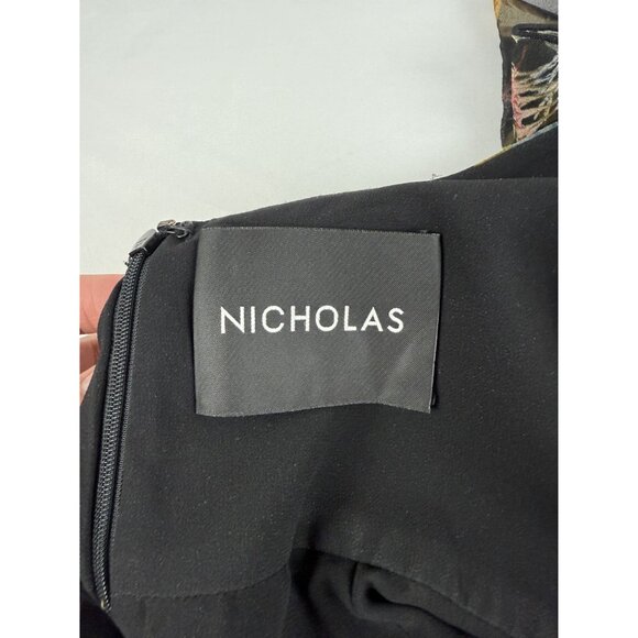 Nicholas Ava Floral Ruffled Cold Shoulder Silk Chiffon Wrap Dress Size 6 $750 - Picture 5 of 11